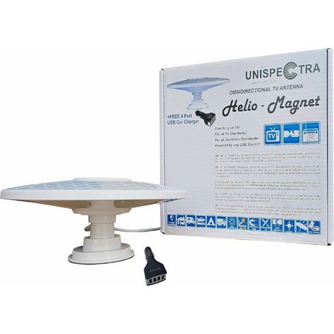 Antenne TV HD - Helio - Amplifiée numérique - Gain 33dB - Omnidirectionnelle - Portable