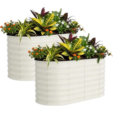 Jardinière surélevée en acier galvanisé 120x60x60cm – Bac de plantation pour légumes et fleurs – Assemblage facile et design moderne – Hydromotrix