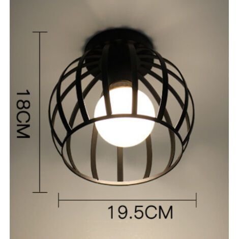 Lámpara de pared geométrica de hierro forjado para salón, cocina, loft, comedor, cafetería (bombilla no incluida), cabeza de calabaza, luz blanca E27