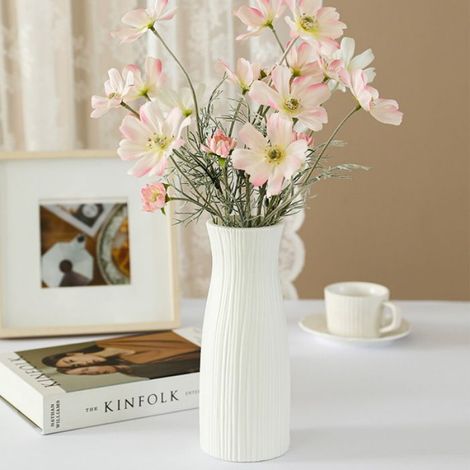 Vase en plastique,fleurs hydroponiques en saule argentée,Vase à fleurs artificielles,décoration de bureau et de salon-3502 Petit (1/4)