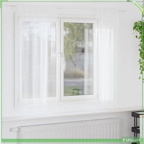 4108008 Rideau en Voile 2 pcs Blanc 175 x 140 cm Polyester (1/5)