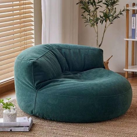 Housse de Pouf en Chenille sans Remplissage Pouf Salon et Chambre Intérieur Ultra Doux Fauteuils Poire pour Adultes Chaise Canapé, Meuble de Salon(Dark Green) (1/5)