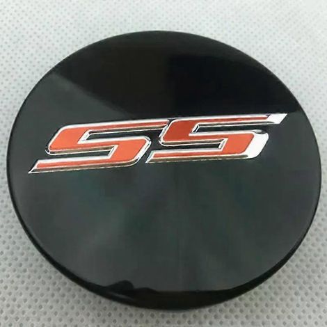 Ensemble de 4 enjoliveurs de roue de 68 mm en acier inoxydable, en fibre de carbone ABS, compatibles avec Chevrolet Camaro et Corvette, enjoliveurs décoratifs pour voiture (noirs). (1/2)