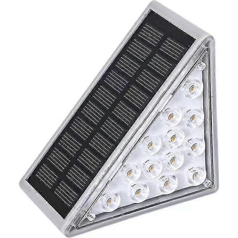 Lampes solaires LED étanches pour escaliers extérieurs, éclairage solaire blanc chaud pour terrasse, étanchéité IP67, éclairage décoratif solaire pour patio, jardin, allées et entrées. (1/4)
