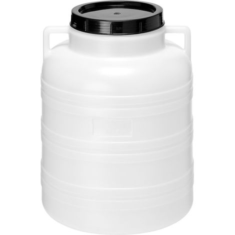 Garronda réservoir d'eau de 40 litres, Baril Alimentaire, fût à Large Ouverture en HDPE et sans BPA, tonneau de Jardin, bac à Aliments pour Animaux, conteneur d'eau, tonneau Universel GD-0078, Blanc