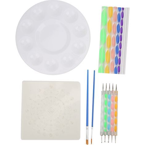 Ensemble d'outils de peinture sur pierre 24 pièces pour DIY, pochoirs et pointillage (1/5)