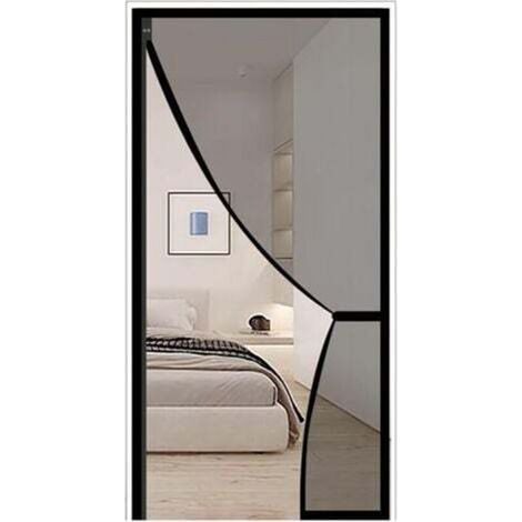 Mosquito net, self-closing curtain with powerful magnet, side opening, black (100 x 210 cm) (1/4)