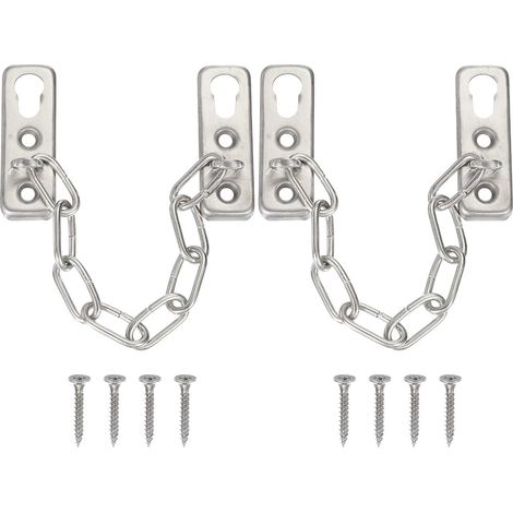 Lot de 2 loquets à chaîne de porte avec bouton, 46 x 0, 85 mm (1/5)