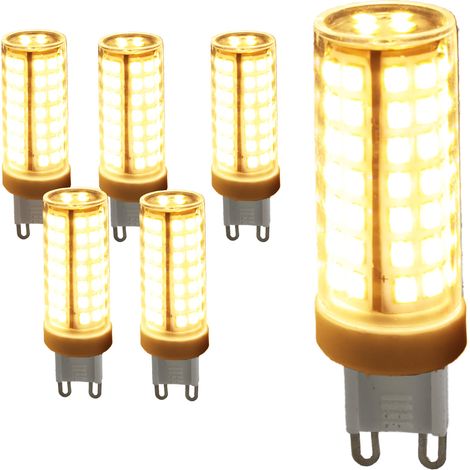 ALPINALUZ  Pack de 6 Bombillas LED G9 Tubulares 6W 3000K - Luz Cálida, Alta Eficiencia y Larga Durabilidad (1/5)