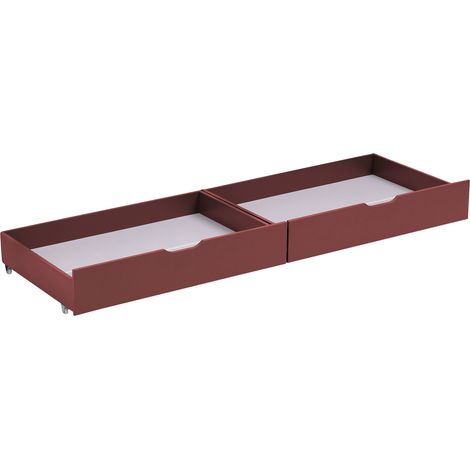 Set di 2 cassetti contenitori in terracotta per letto