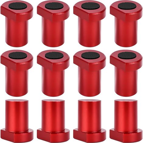 Juego de 12 ganchos de banco de aleación de aluminio - Abrazadera para topes - Para posicionamiento en banco de trabajo - Mordazas de sujeción - Accesorios para agujeros de 20 mm - Rojo (1/5)