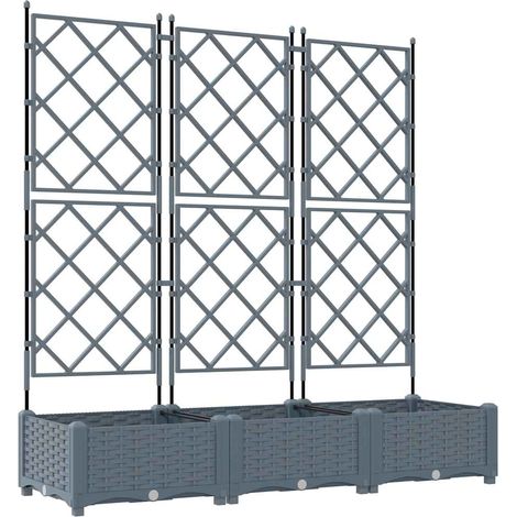Maison Exclusive - Macetero de Jardín 3 uds. Gris Claro 120 x 40 (1/5)