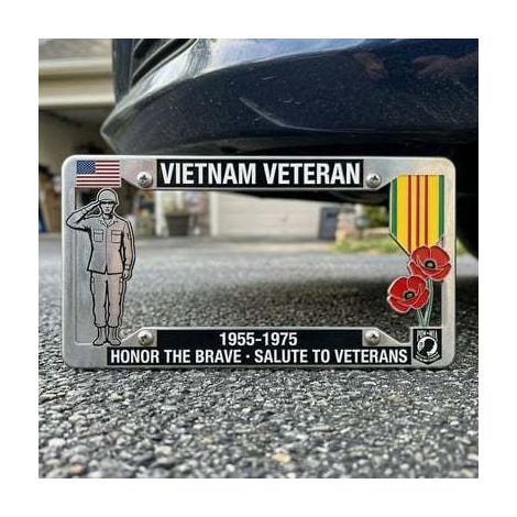 Gigante GmbH - Nouveau cadre de plaque d'immatriculation hommage aux vétérans vietnamiens (un paquet)