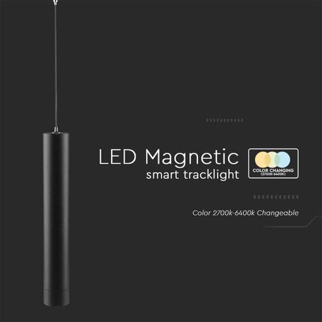 V-TAC Faretto LED Binario Magnetico 8W 48V 3in1 IP20 CRI90 h146cm Alexa/Google (1/5)