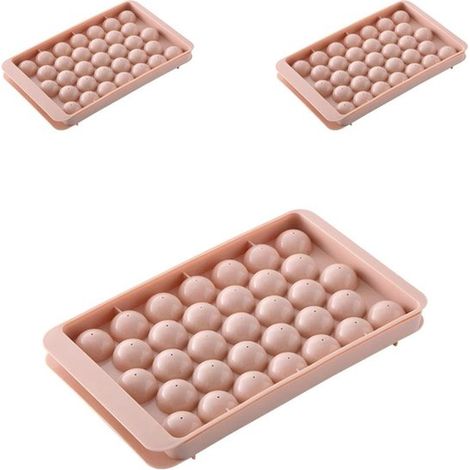 3 Mini stampi per sfere di ghiaccio - Rotondi - Stampo per ghiaccio - Congelatore - Cubetti di ghiaccio - Tè - Caffè - Stampi 24x14 cm - Stampo per ghiaccio, Stampo per ghiaccio - Blu (1/5)
