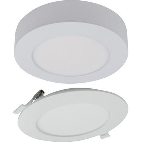 Downlight LED 12W rond CCT 3en1 encastré/saillie blanc Ecolight (1/5)