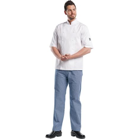 Veste de cuisine mixte Chaud Devant Hilton Poco manches courtes blanche L