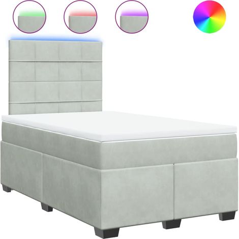 Maison Exclusive - Cama box spring con colchón terciopelo gris cl (1/5)