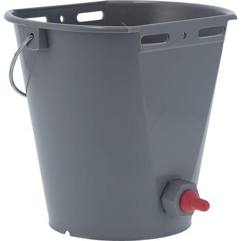 Seau d'alimentation avec tétine unique en plastique alimentaire pour l'alimentation des agneaux et autres animaux d'élevage.