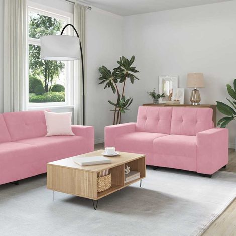 Sofa Set 3 pcs Rosa 221 x 80 x 80 cm Samt (1/5)