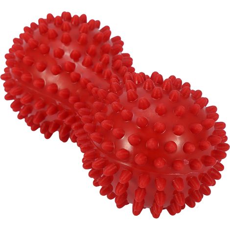 Boule de massage à picots pour sport, étirement et mobilité, rouleau peanut rouge pour soulager douleurs musculaires et stress, équipement d'exercice physique. (1/5)