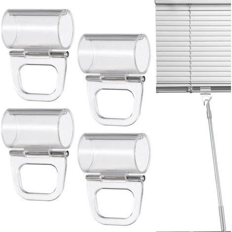 Lot De 6 Poignées De Store Enrouleur 20 Mm Clips en Plastique Transparent Support Stable Accessoires De Rideaux Plissés sans Fil (1/5)