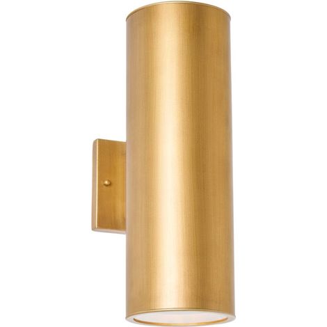 Litecraft Haddon Up & Down Outdoor IP44 Rated Wall Light - Brushed Gold (1/5)