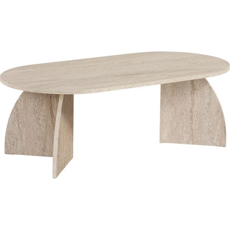 NAYALI - Table basse ovale beige 120 cm (1/5)