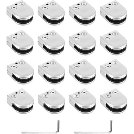 Lot de 16 colliers de serrage réglables en acier inoxydable 304 pour balustrade d'escalier 8 mm à 10 mm