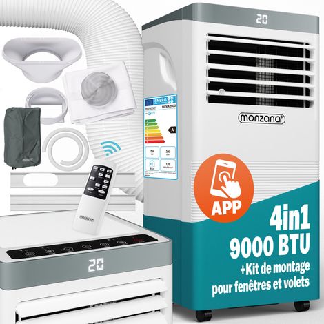 Climatiseur mobile Monzana MZKA1000 Wifi 9.000 BTU/h Blanc Classe énergétique A (1/5)