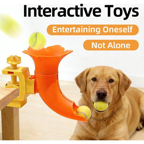 Lanceur de balle automatique pour chien modèle fleur de glycine – Jouet interactif d entraînement intérieur – Avec balle de tennis