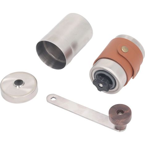 Moulin à café manuel en acier inoxydable, portable, marron, pour expresso, cafetière à piston et café filtre, pour une utilisation à la maison et en voyage.-AquaForge (1/5)