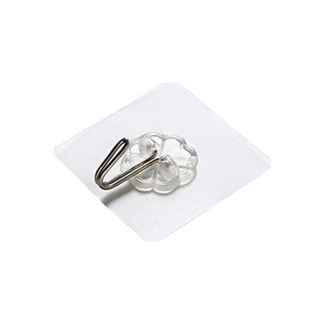 Selbstklebende Wandhaken, Kunststoff-Metall, 6 cm (2,36 Zoll), transparent, 6er-Pack