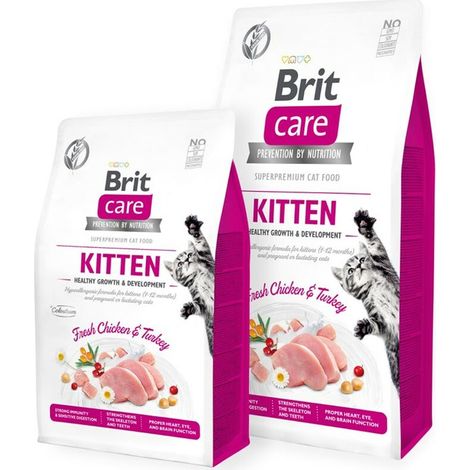 Alimento para gatitos sin cereales BRIT CARE CAT 7 kg