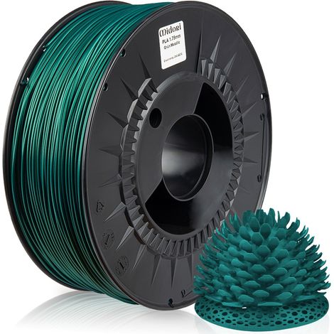 MIDORI® 3D Drucker 1,75mm PLA Filament 1kg Spule Rolle Premium Grün Metallic (1/5)