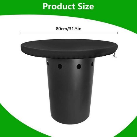 Housse Barbecue - Rond 80 cm - Tissu Oxford 420D - Protection Extérieure UV Pluie Poussière Neige - Noir - 1 Pièce (1/5)