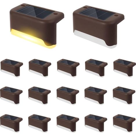 16PCS Lumiere Solaire Exterieur, Eclairage à LED Lampe Solaire Exterieur, Lampes Solaires d'extérieur pour Escalier, Lampes Solaires de Terrasse, IP65 Étanche, pour Escalier, Marches, Clôture (1/5)
