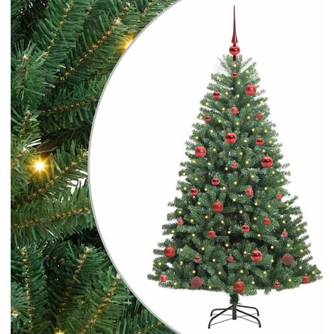 Sapin de Noël  Arbre de Noël Artificiel à Branches Articulées Vert 150 cm (1/5)