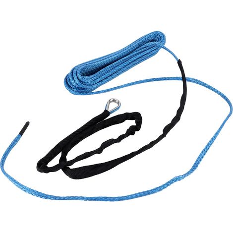 Câble de treuil de 15 m, 3 493 kg (7 700 lb), en nylon, pour remorque, SUV, VTT, UTV, coffre, bleu (1/5)