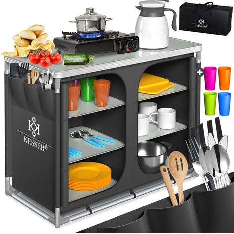 KESSER® Meuble de camping, cuisine de camping - type F6, anthracite (1/2)
