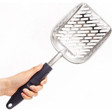 [JAMAIS UTILISÉ]Métal Pelle à litière pour Chat, Pelles à Litière en Alliage D'aluminium avec Poignée en Caoutchouc pour Animaux Domestiques Pelle à Tamiser Durable pour Animaux de Compagnie (1/5)