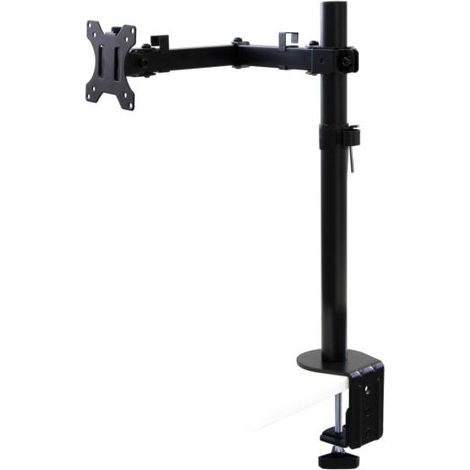 Emuca Soportes de monitor para mesa inclinables y giratorios 360, Simple, Acero, Pintado negro - (1/5)