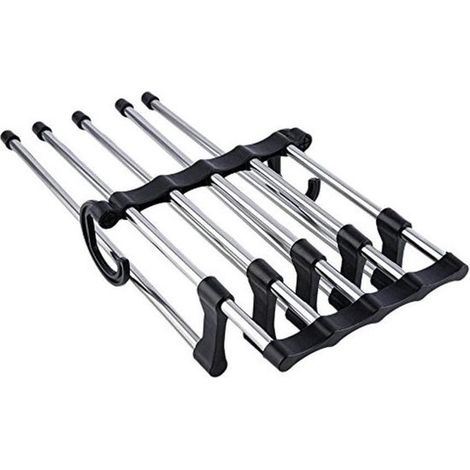Organisateur de garde-robe antidérapant - Cintre peu encombrant - Cintre pour pantalon et vêtements - Support de rangement fonctionnel (1/5)
