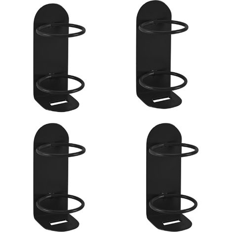 Porte brosses à dents adhésifs lot de 4 en métal 9 x 4 x 3,5 cm noirs pour brosses à dents électriques et salle de bains (1/4)