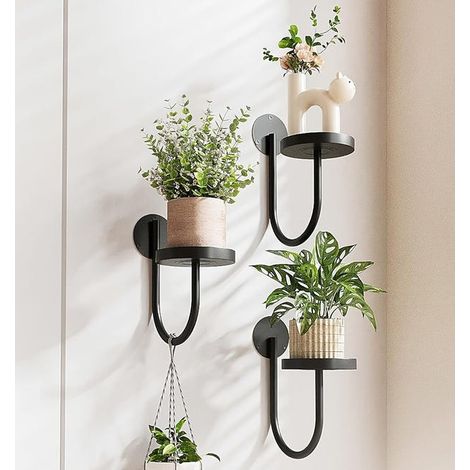 3 supports muraux pour plantes d'intérieur, supports suspendus pour plantes, suspensions pour plantes, supports pour plantes suspendues.