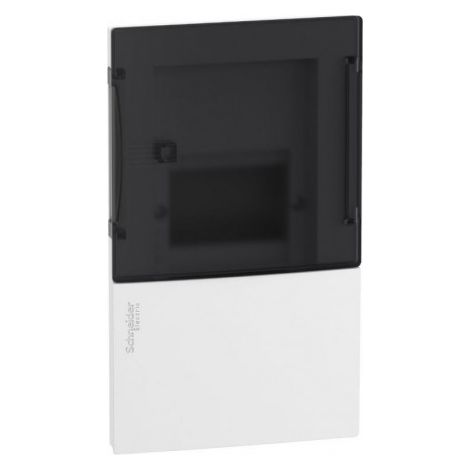 Coffret de répartition à encastrer (mur plein) 1x4M avec porte translucide et bornier terre Mini Pragma SCHNEIDER MIP22104S