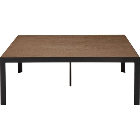 Table basse en Plateau en enduit effet béton et piètement métal noir ORELIA