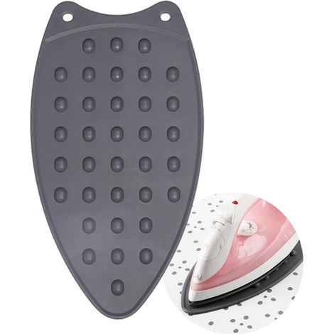 Silicone Repose Fer,Le Repassage du Tapis résistant à la Chaleur,Support pour Fer à Repasser en Silicone,pour Planche à Repasser, Tapis de Repassage antidérapant (Gris) (1/5)