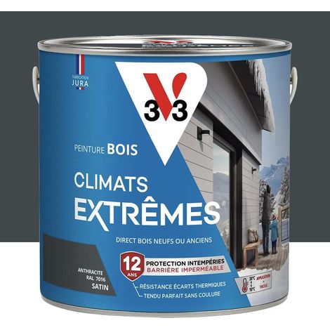 Peinture bois V33 Climats Extrêmes Satin Anthracite 2 L (1/3)