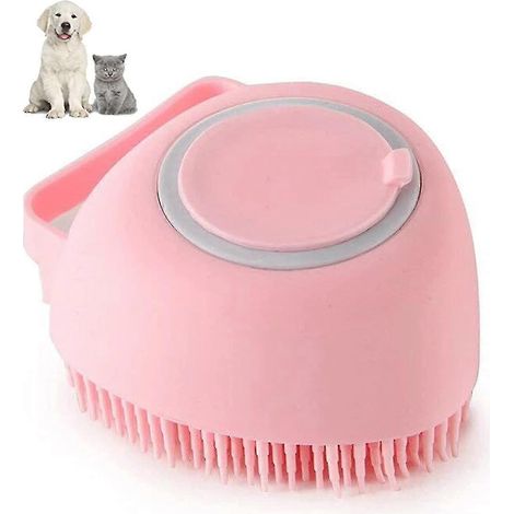 Brosse ronde pour animaux, brosse en silicone souple pour chiens, qui aide à masser et apaiser, brosse de bain pour chiens, brosse de beauté pour animaux, peigne de massage pour chats (1/4)